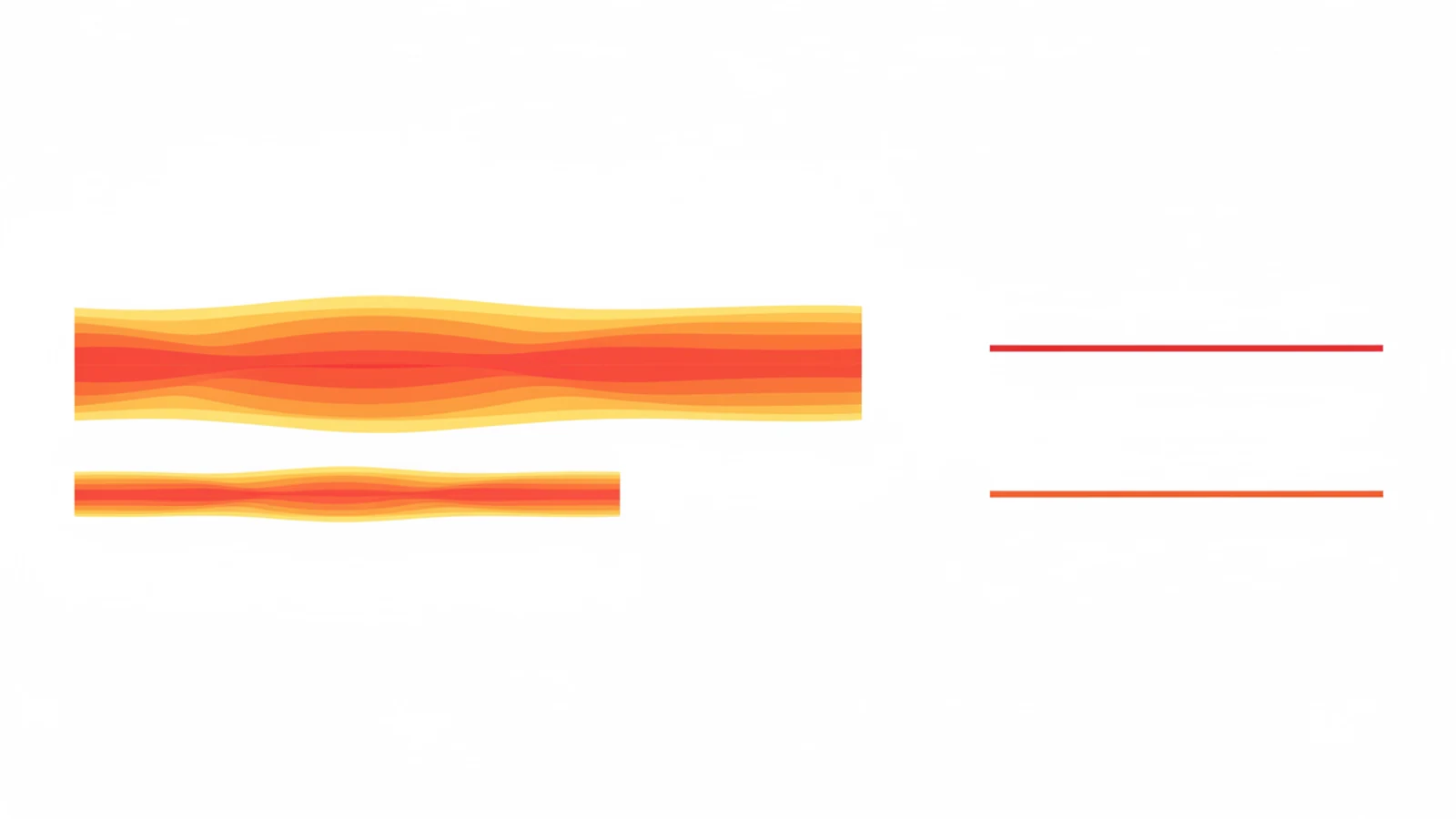 Diagrama esquemático de espectro de luz filtrada frente a haz láser estrecho, sin etiquetas.